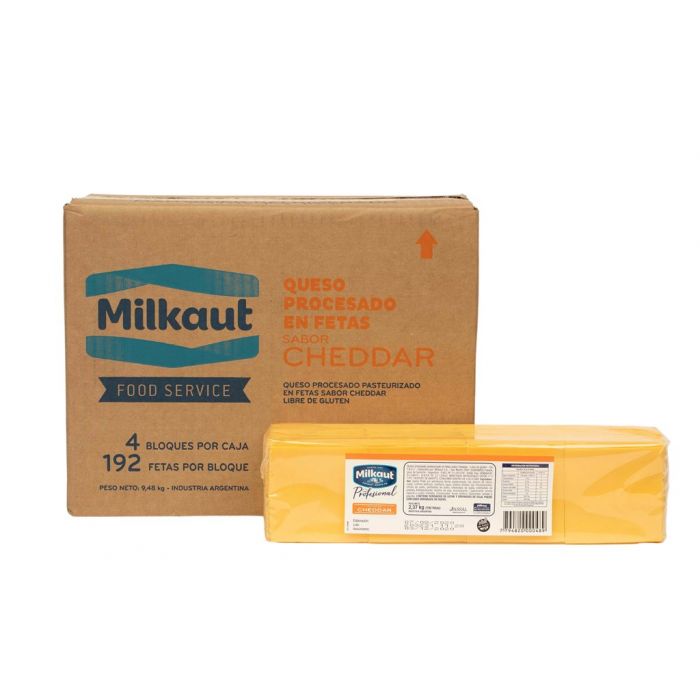 Mayoristanet Online Queso Cheddar Feteado Milkaut Nac Caja X Kg