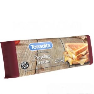 Queso Provolone Feteado Tonadita Caja 4,032 kg ( 2 Paq x 168 Fetas)